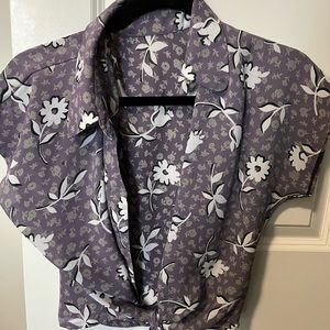 Vintage button down tie crop purchased in Paris